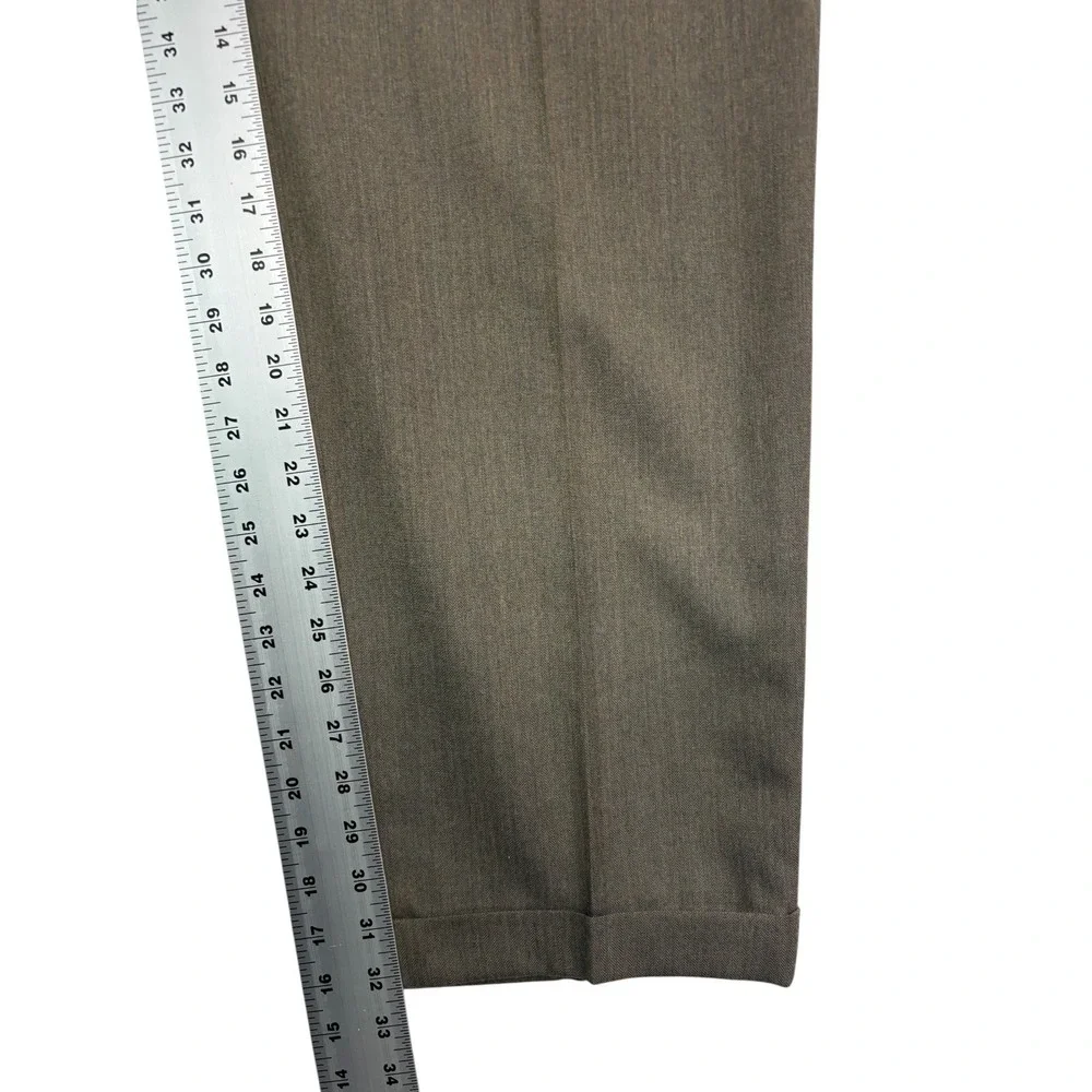 vtg 90s Fiorvanti 42L 36x32 Taupe Herringbone Double Breasted 2pc Pant Suit USA
